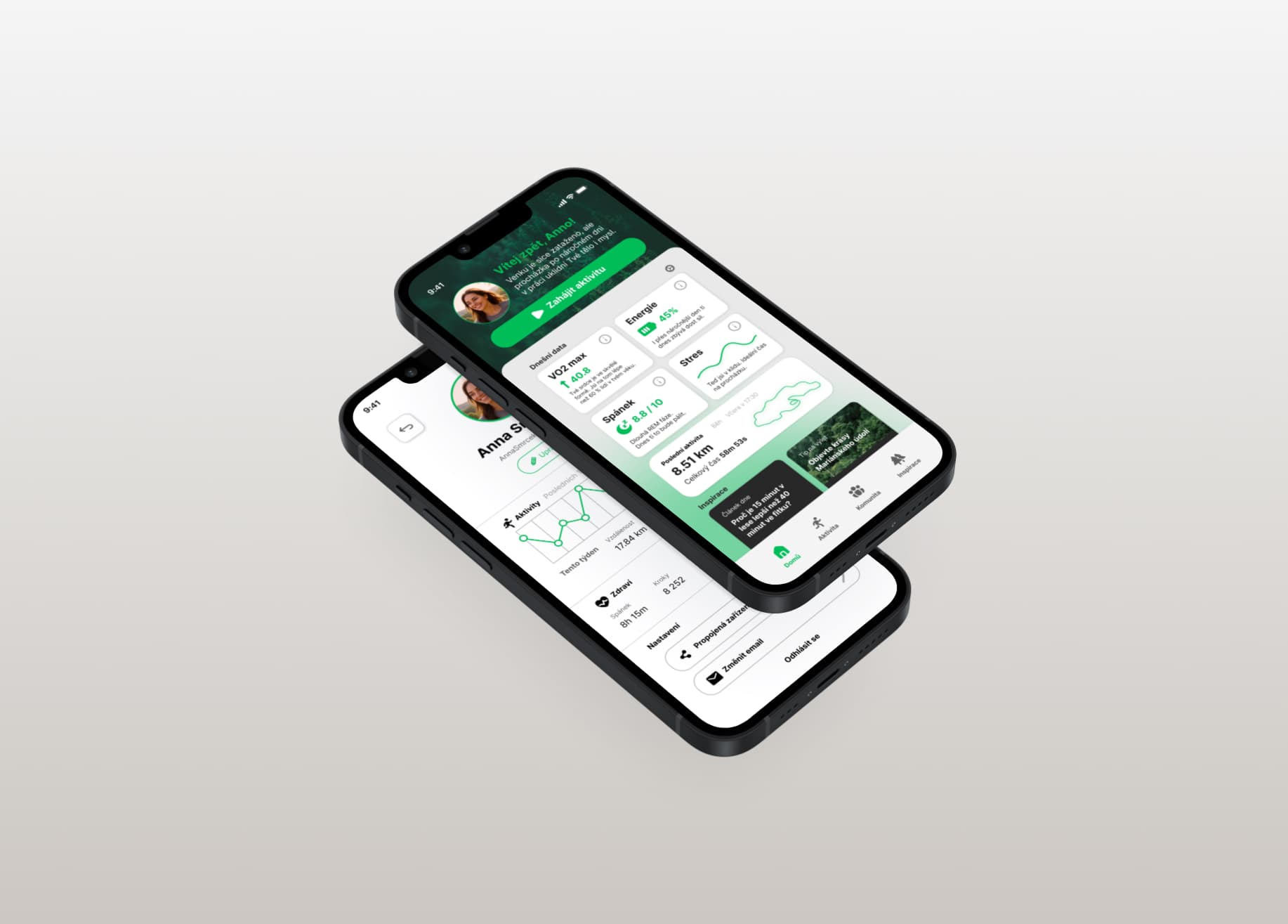 Lagom App – náhled mobilního UI